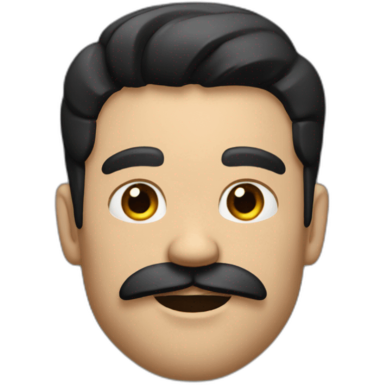 man with mustache, beard, with black hair and black eyes and a lot of muscles emoji