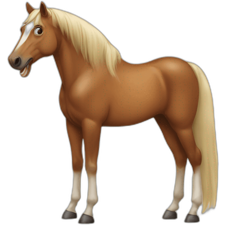 Horse sticking toungue out emoji