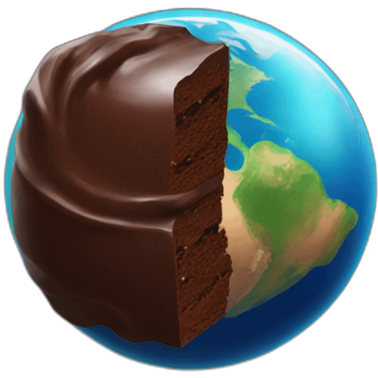 Planet having chocolate on it emoji