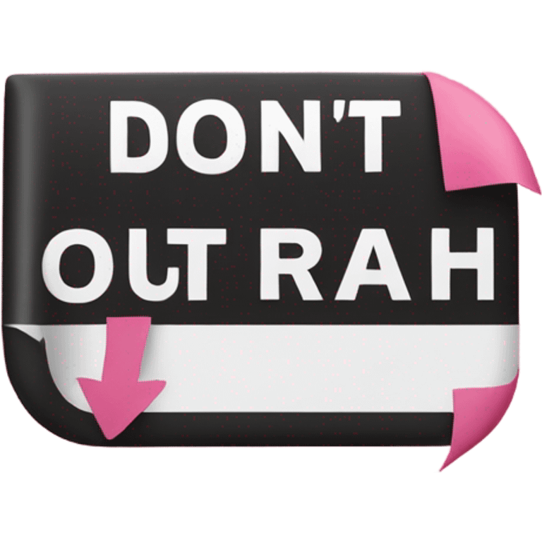 Don’t crash out sign pink  emoji