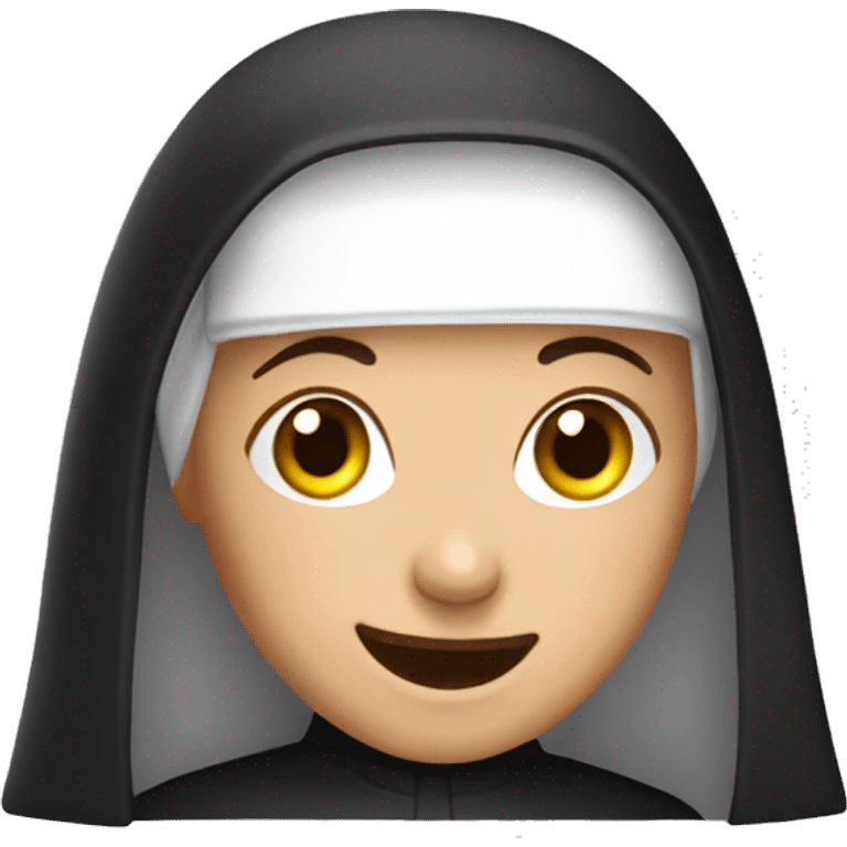 A nun winking emoji