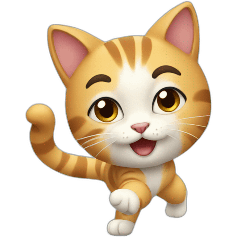 a cute cat dancing emoji