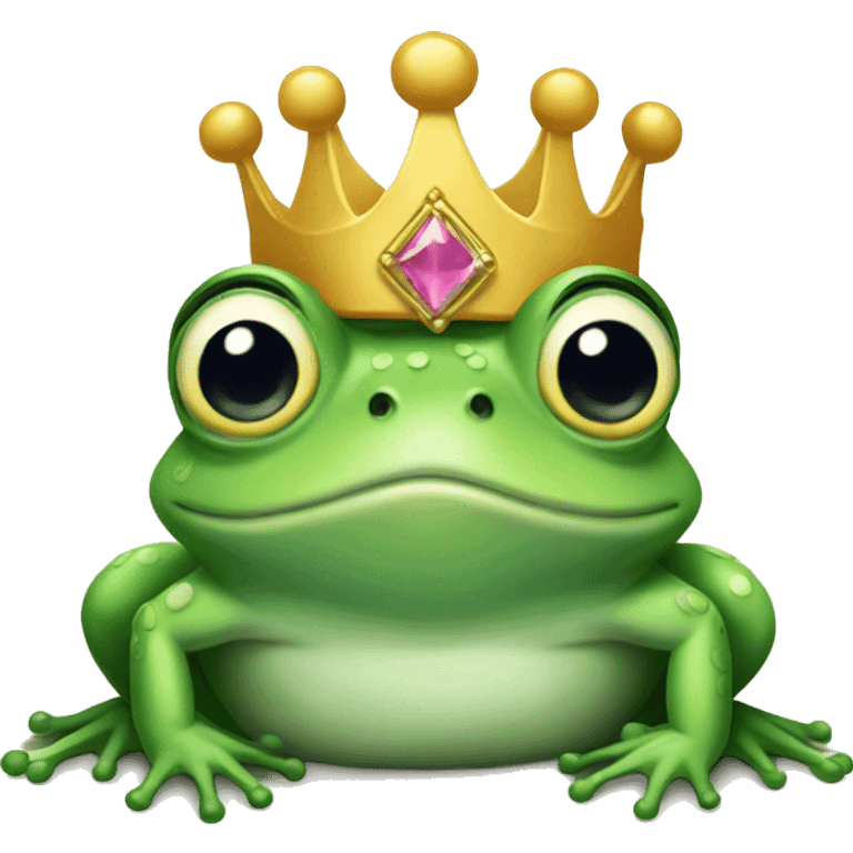 Frog wearing a princess crown  emoji