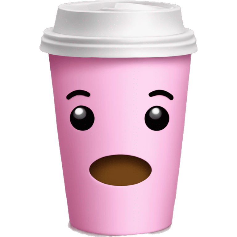 pink coffe to go cup without face emoji