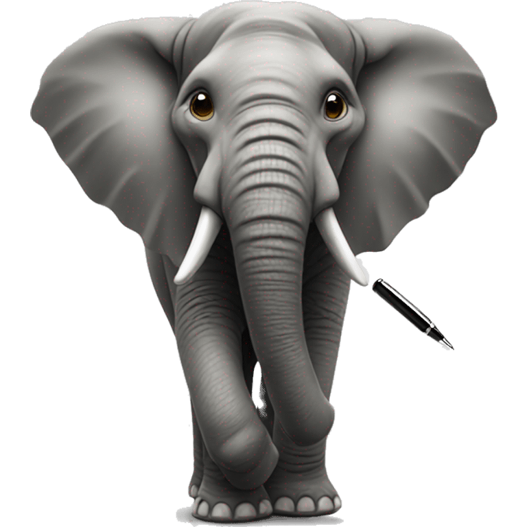 Elephant with a big pen emoji