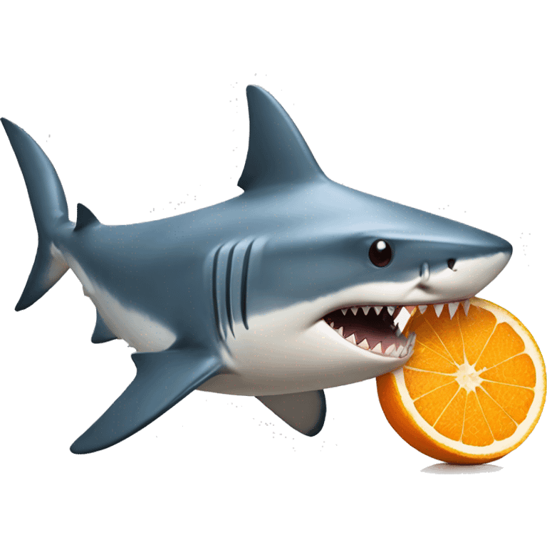 shark eating an orange  emoji