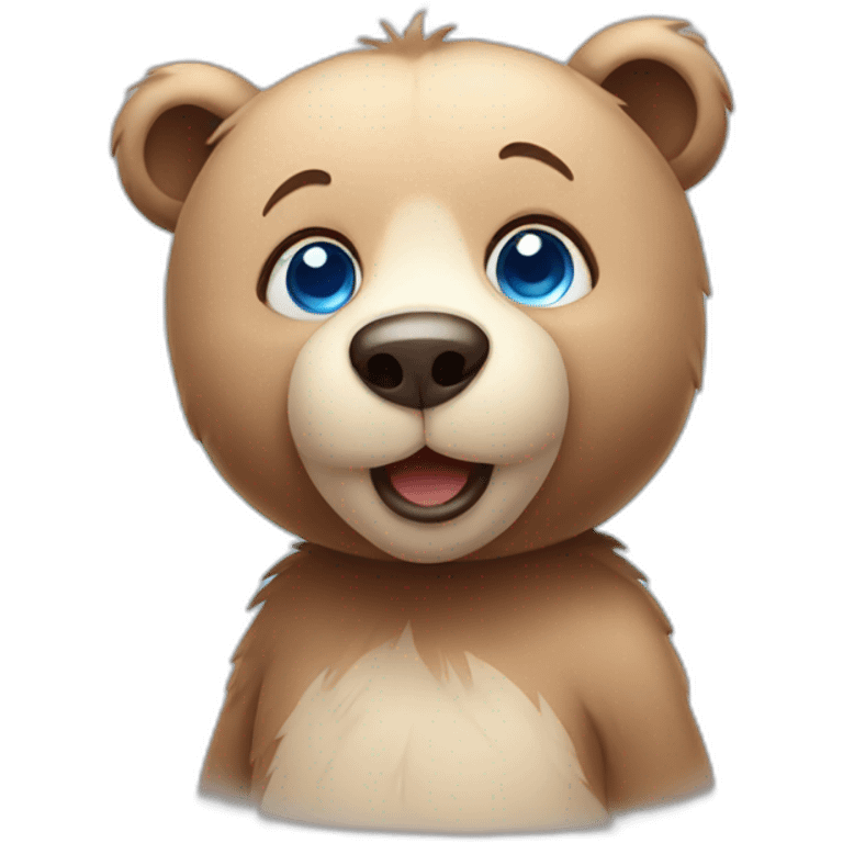 cute bear with blue eyes emoji