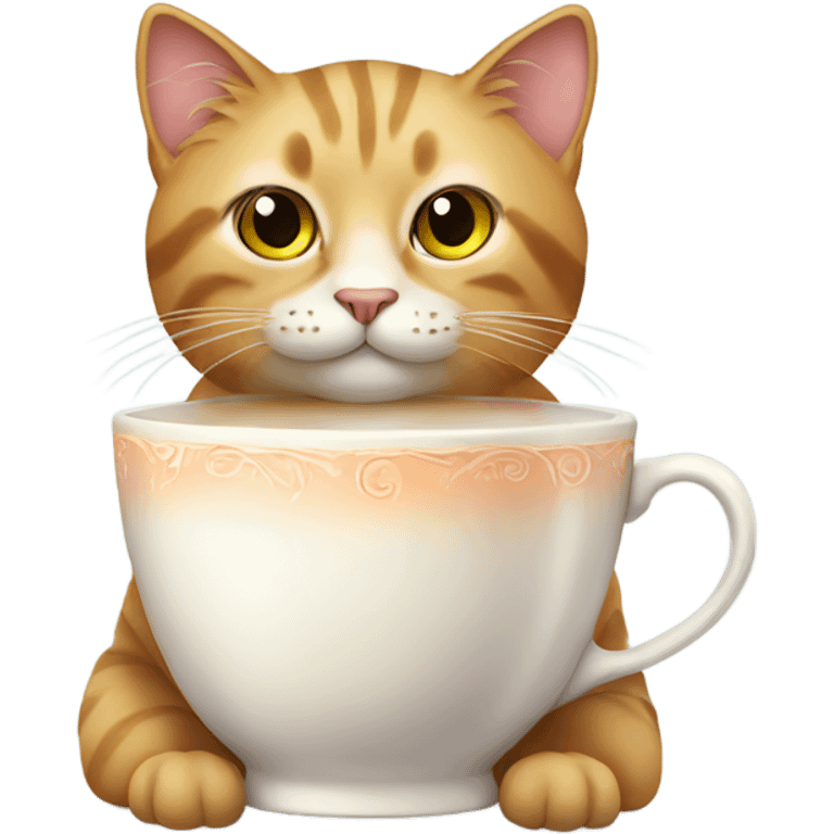 cat with cup of tea emoji