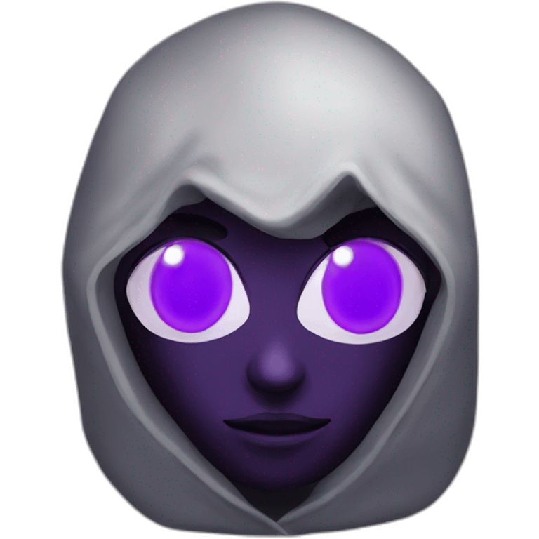 Dominus black hoddie purple eyes emoji