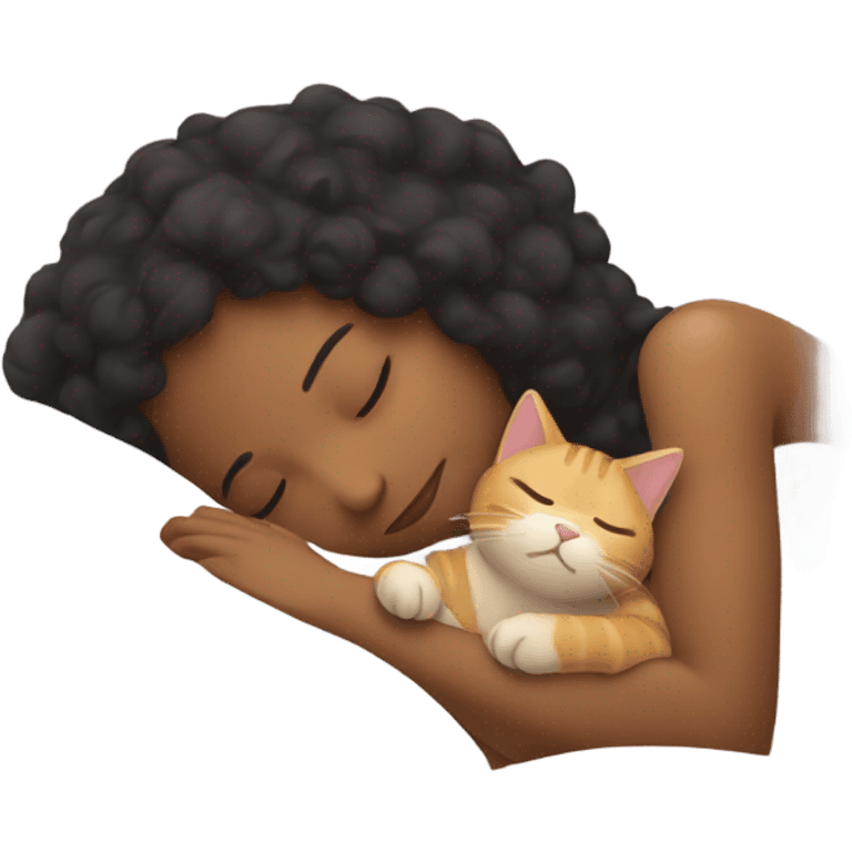 me sleeping with a cat emoji