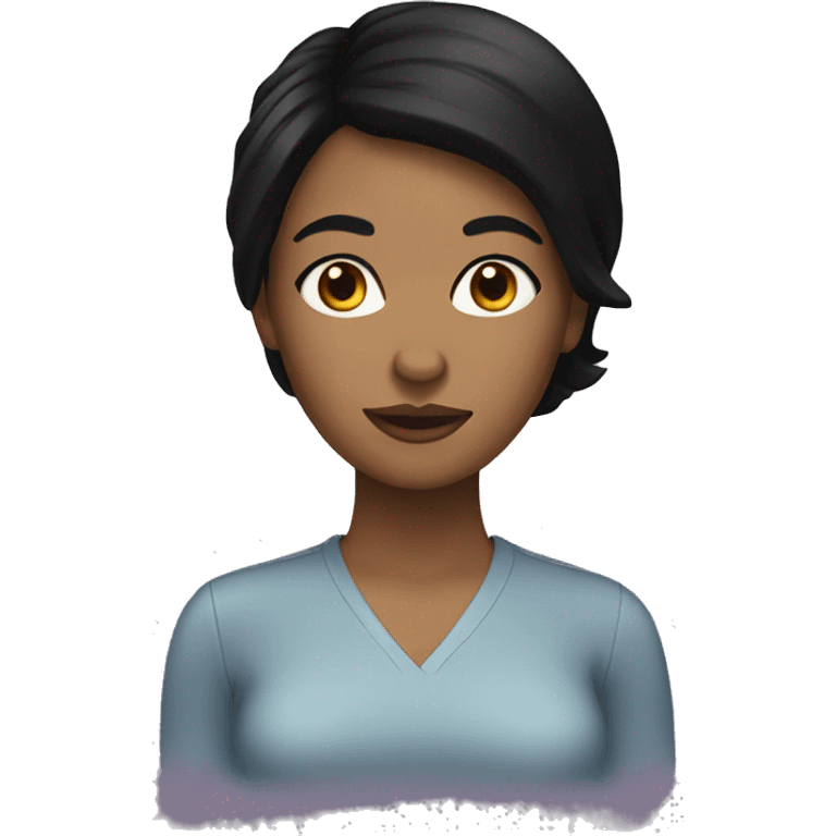 Woman with black hair emoji