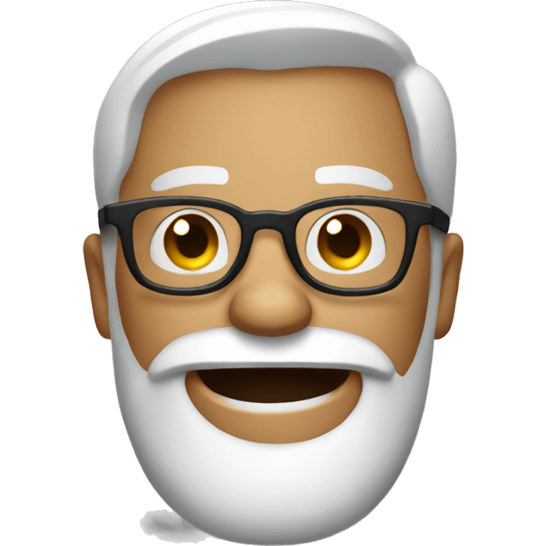 happy bearded man with glasses confused emoji