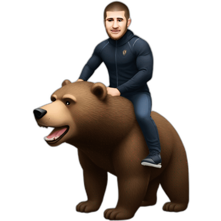 khabib nurmagomedov riding a bear Russia  emoji