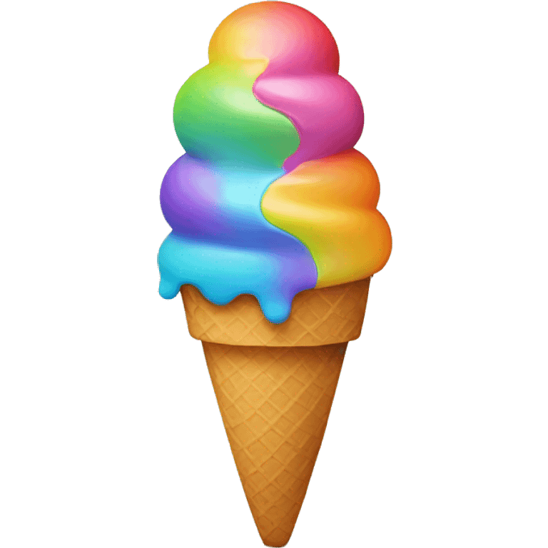 ice cream in rainbow colors emoji