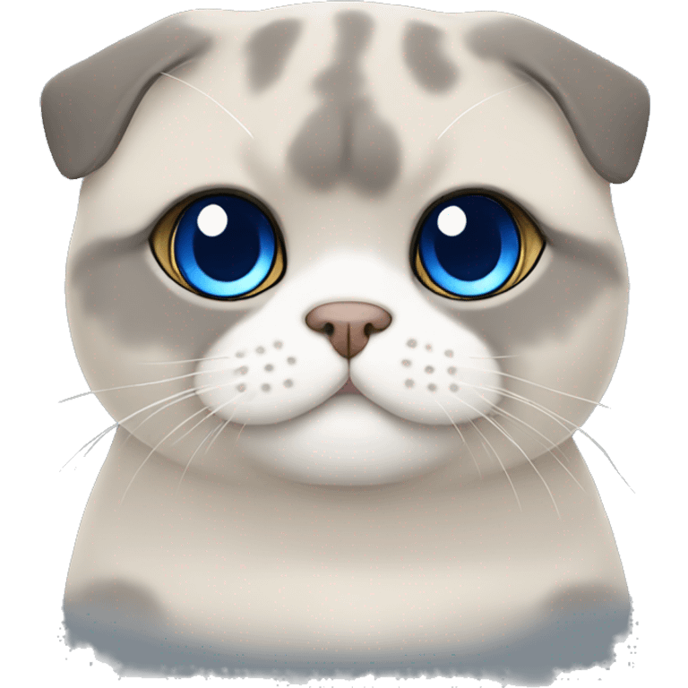 chubby scottish fold with blue eyes emoji