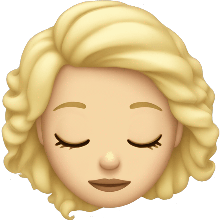 Blonde girl sleeping emoji