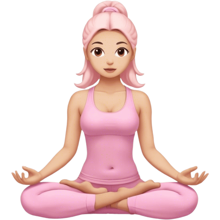 Gorgeous yoga girl light pink clothes  emoji