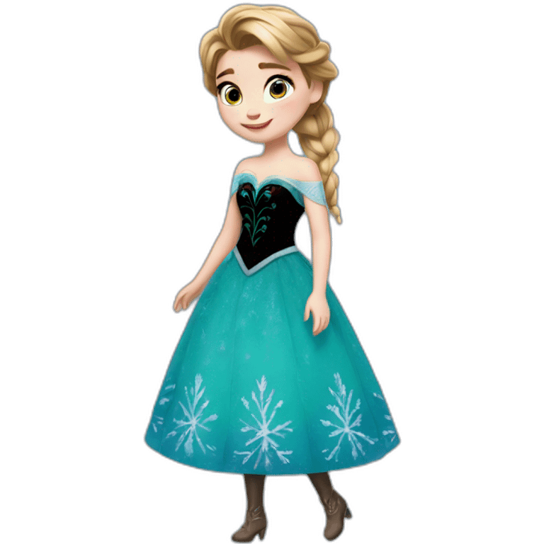 Anna from frozen with dress emoji