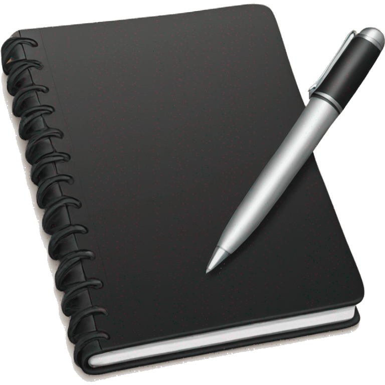 Black notebook and pen emoji