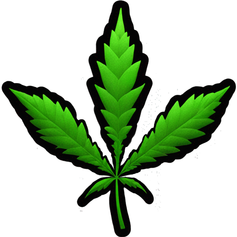 THC warning symbol but majestic and showcasing weed emoji