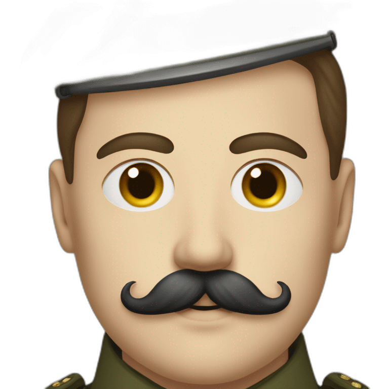 chaplin small squared mustache on german soldier emoji