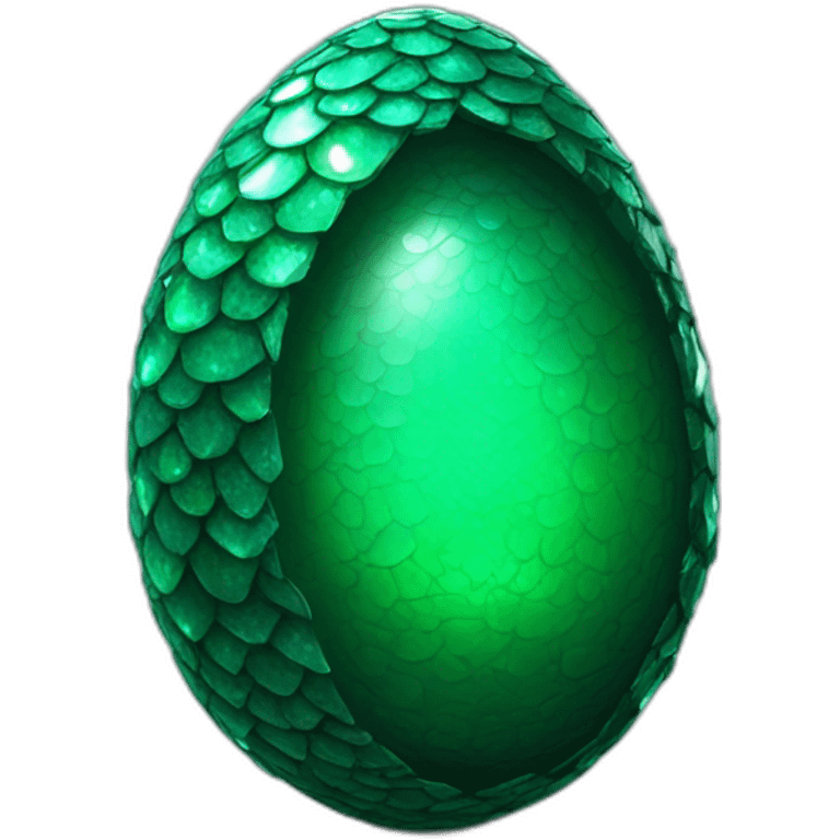 Emerald magic dragon egg with a s inside  emoji