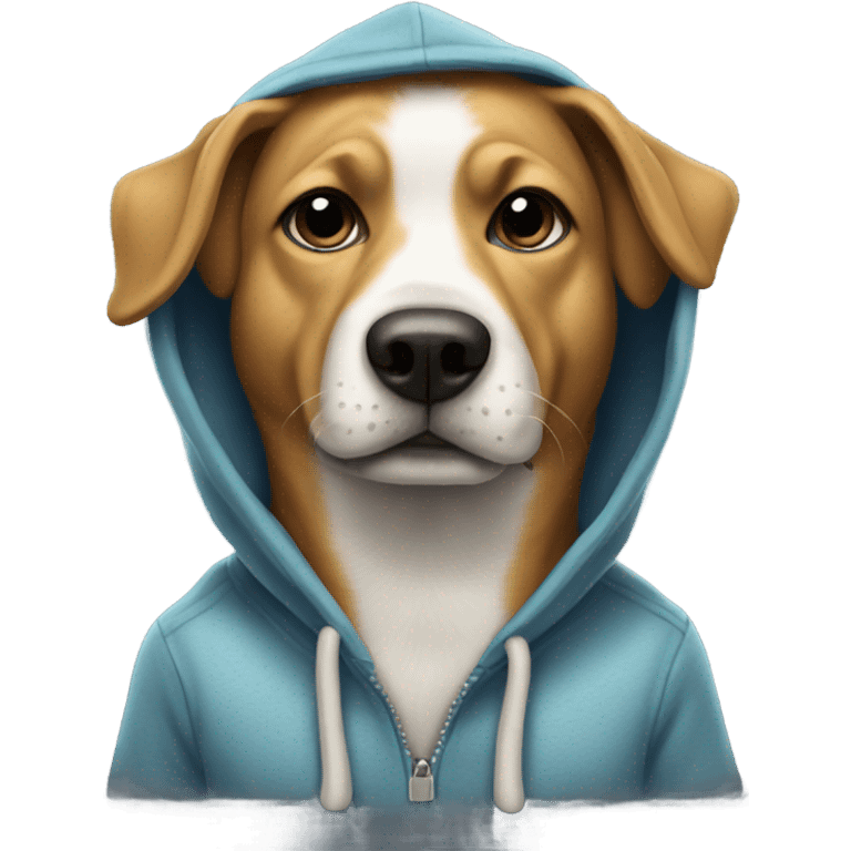 Dog wearing a hoodie  emoji