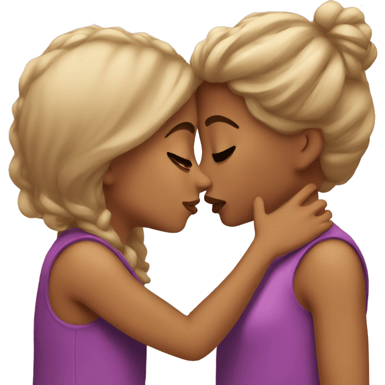 Two girls kissing emoji