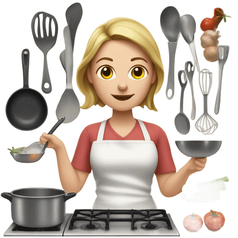 White lady cooking  emoji