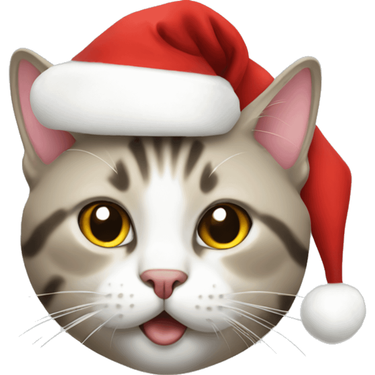 Cat with a santa hat  emoji