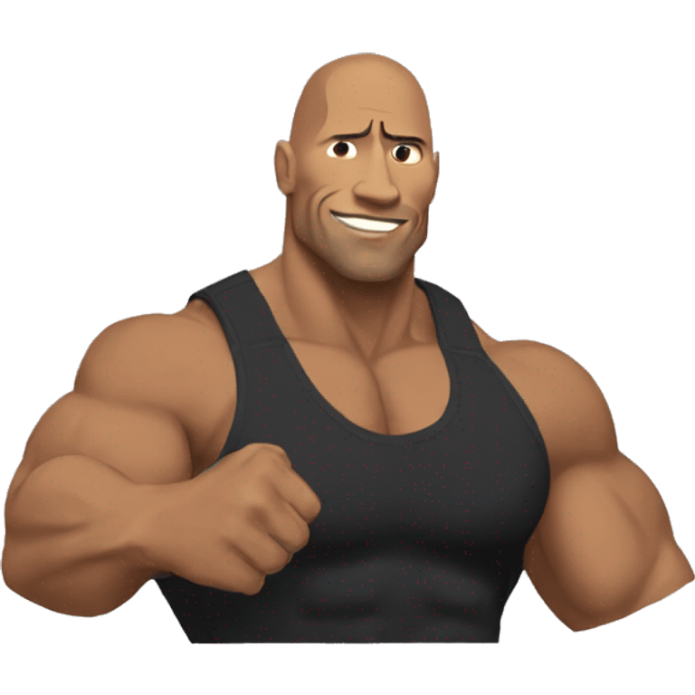 The rock with one elbow up emoji