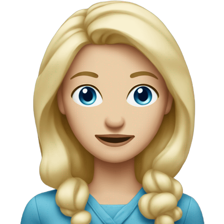 middle age blonde blue-eyed woman emoji