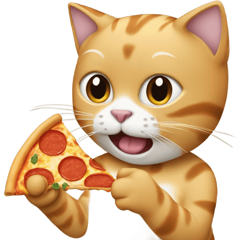 cat eating pizza emoji