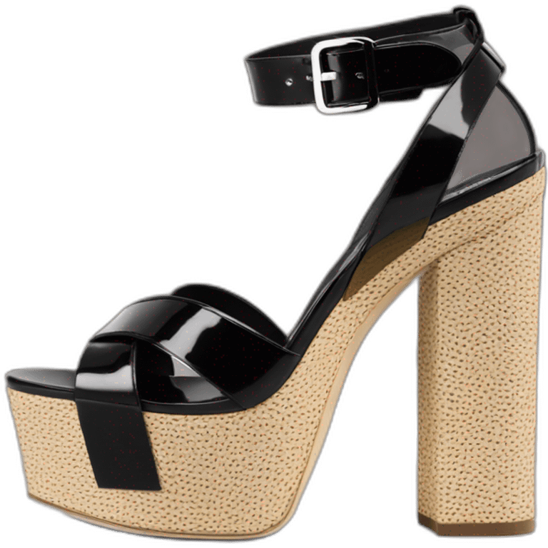 Ysl heel sandal  TRIBUTE PLATFORM SANDAL black PATENT LEATHER emoji