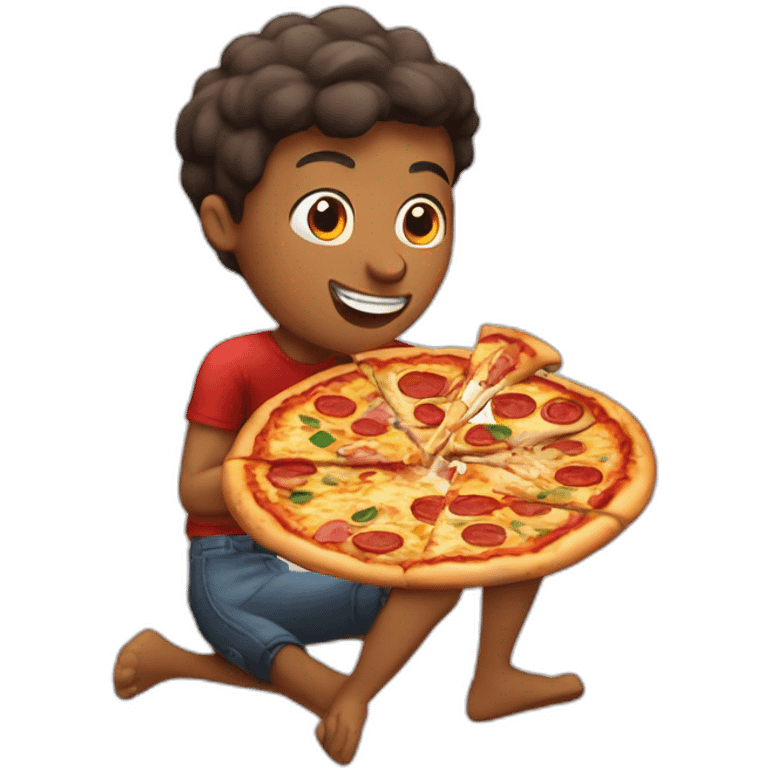 pizza eating pizza emoji