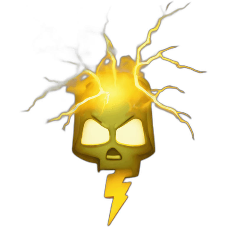 radioactive lightning emoji