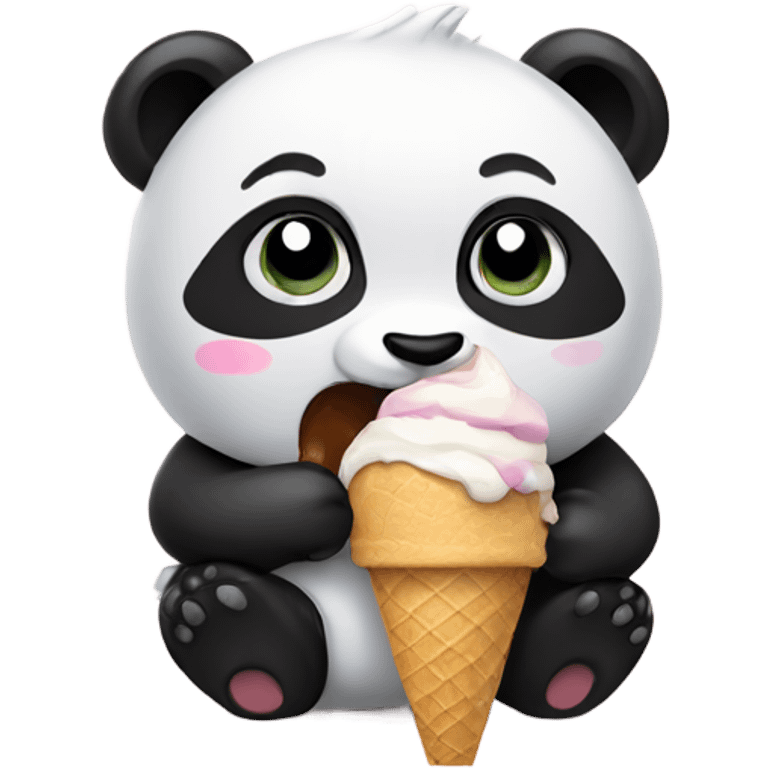 Panda eating ice cream emoji