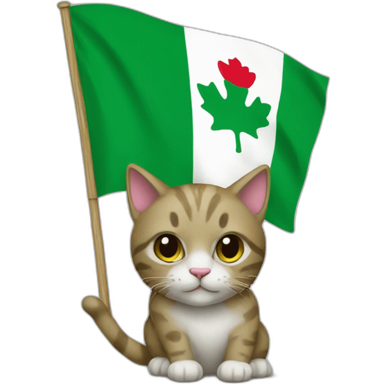 A cat holding Saskatchewan flag  emoji