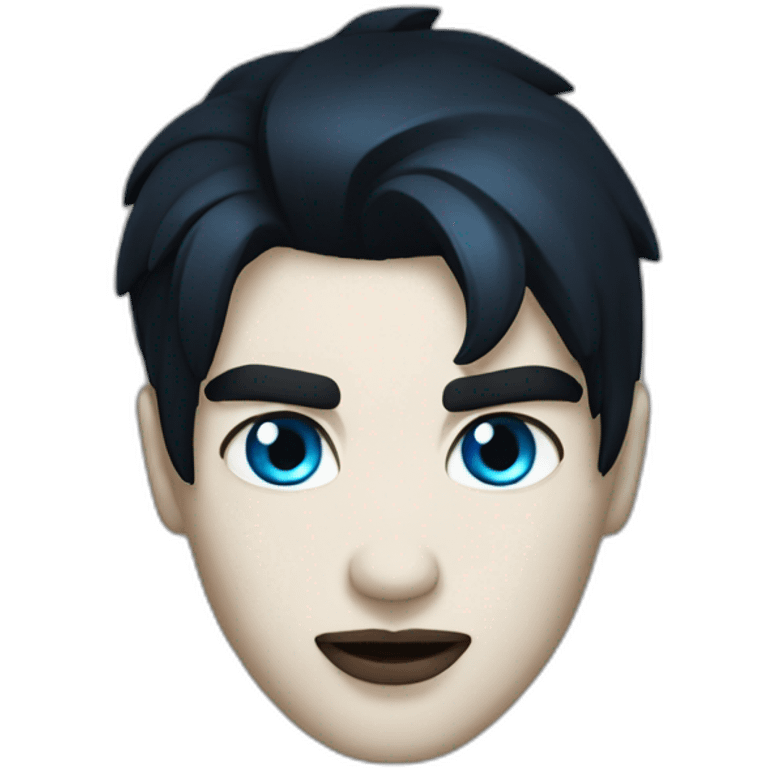 Sexy-vampire-with-blue-eyes-and black hair emoji