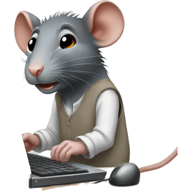 rat named jaber working on a pc emoji