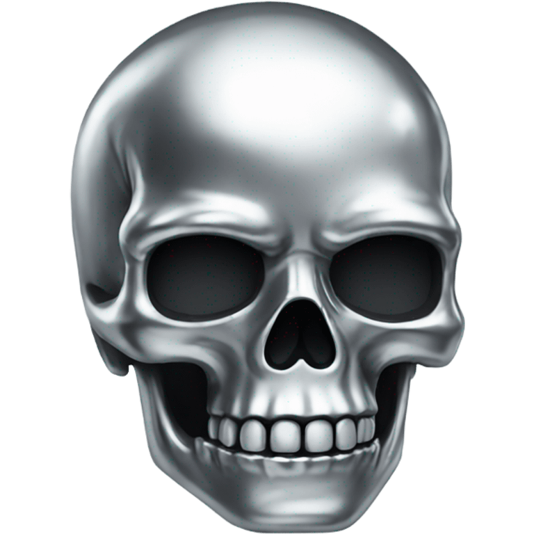 Skull made out of chrome emoji