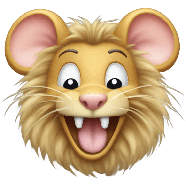 Tan mouse with lion's mane is evil laughing emoji