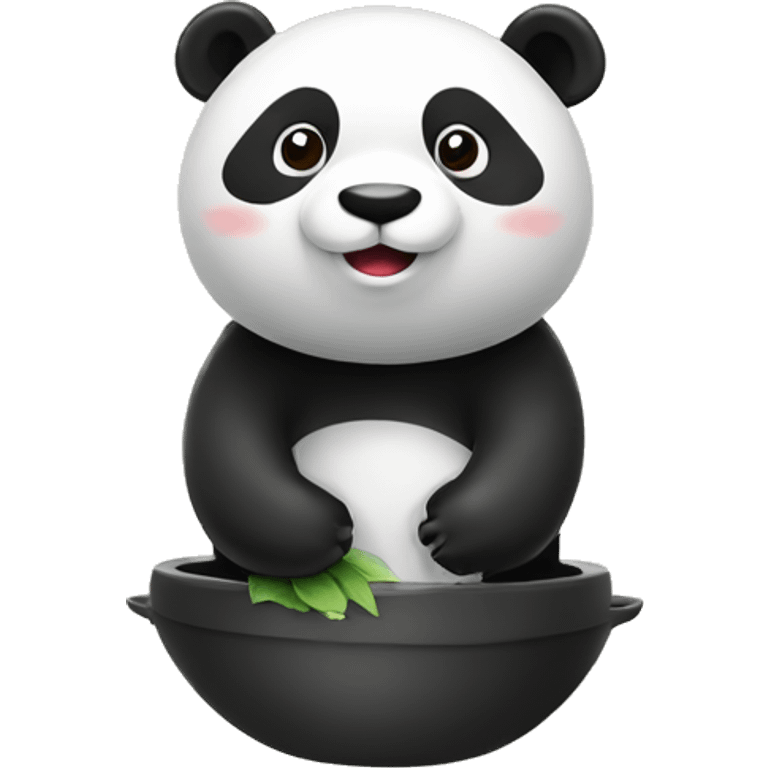 Un Panda sur des WC sourit emoji