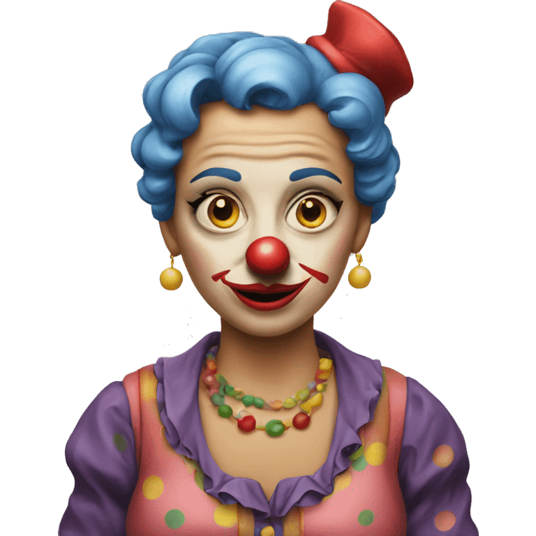 shrugging clown woman emoji