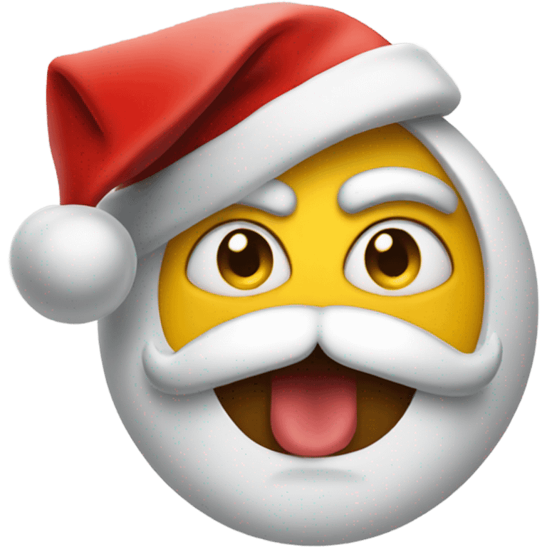 Mad Emoji with santa hat emoji