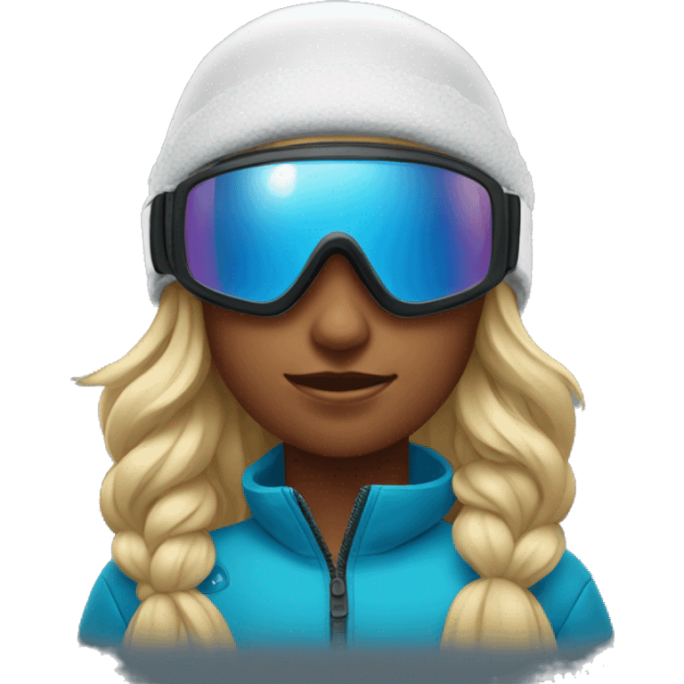 A girl wearing ski goggles  emoji