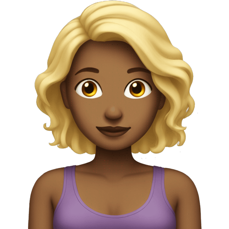 blonde girl relaxing emoji