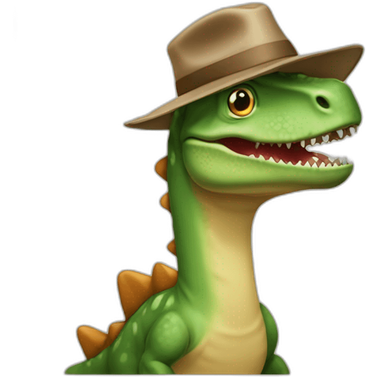 Dinosaure avec un chapeau emoji