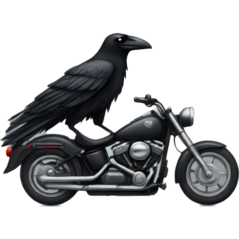 Crow sitting on a Harley emoji