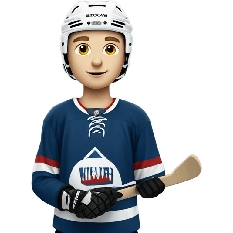 young white boy hockey  emoji